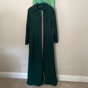 Hooded Full length green zip up vintage